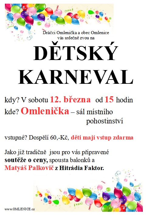 Dětský karneval v Omleničce dne 12.3.2022